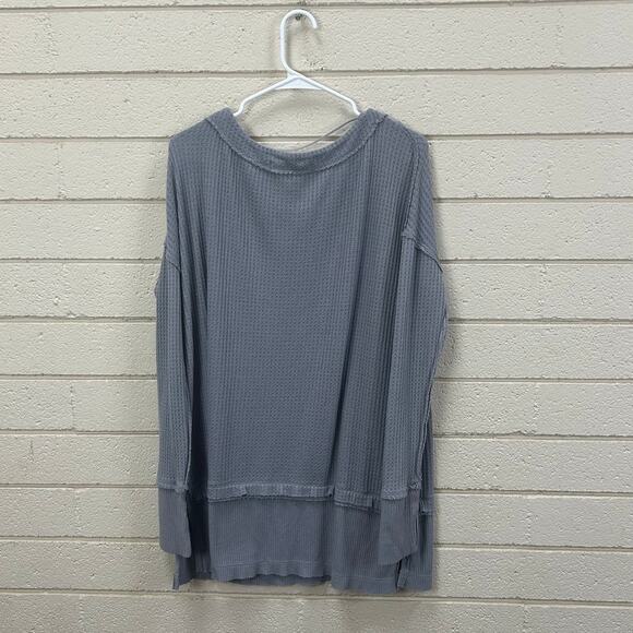 Free People We the Free Gray North Shore Thermal Top size S - Picture 4 of 8